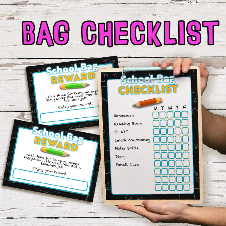 Printable School Bag Check List