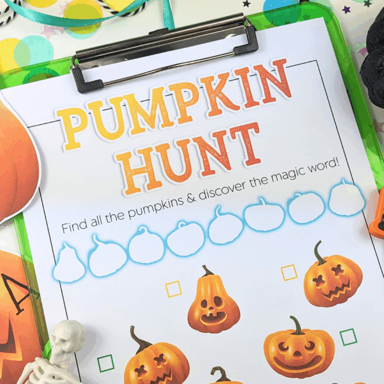 free kids pumpkin scavenger hunt activity