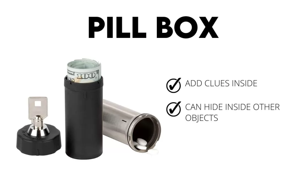 Pill box lock with a key