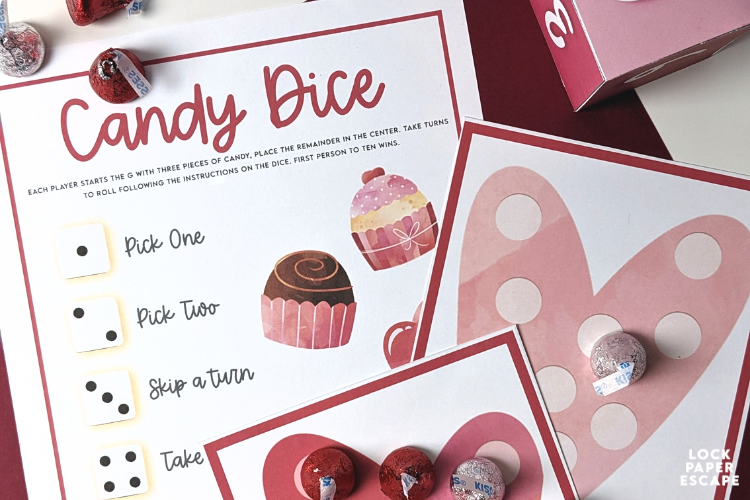 valentine's candy dice game