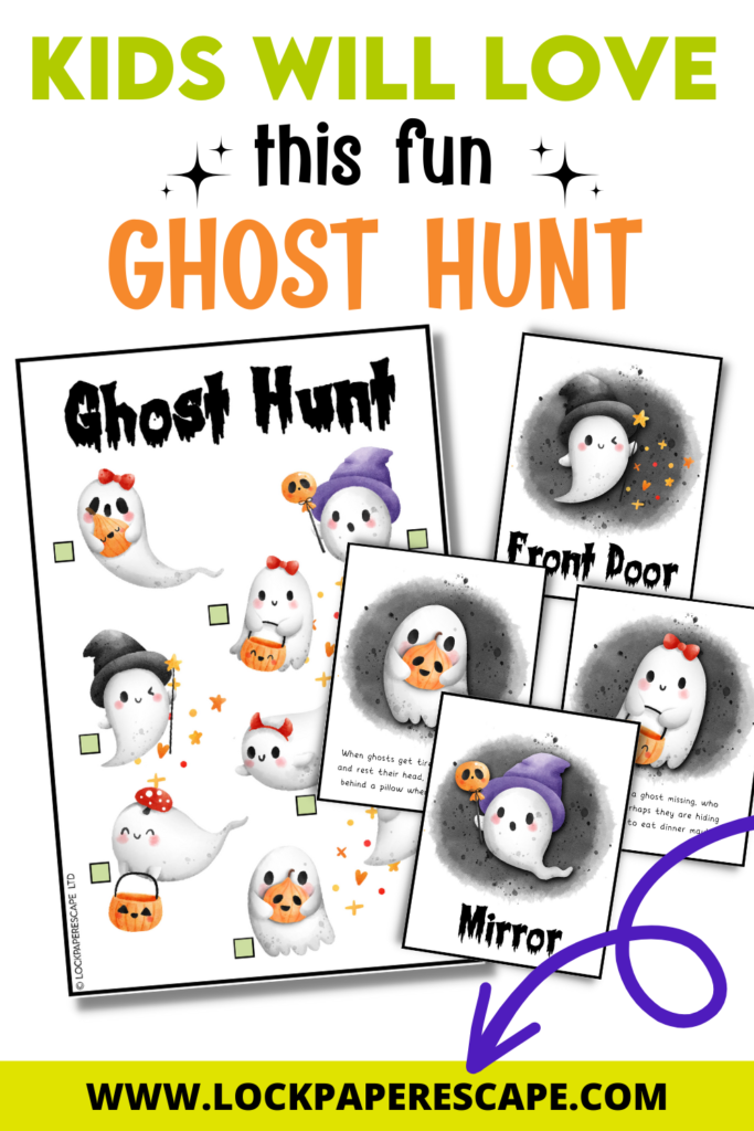 kids ghost scavenger hunt pinterest image