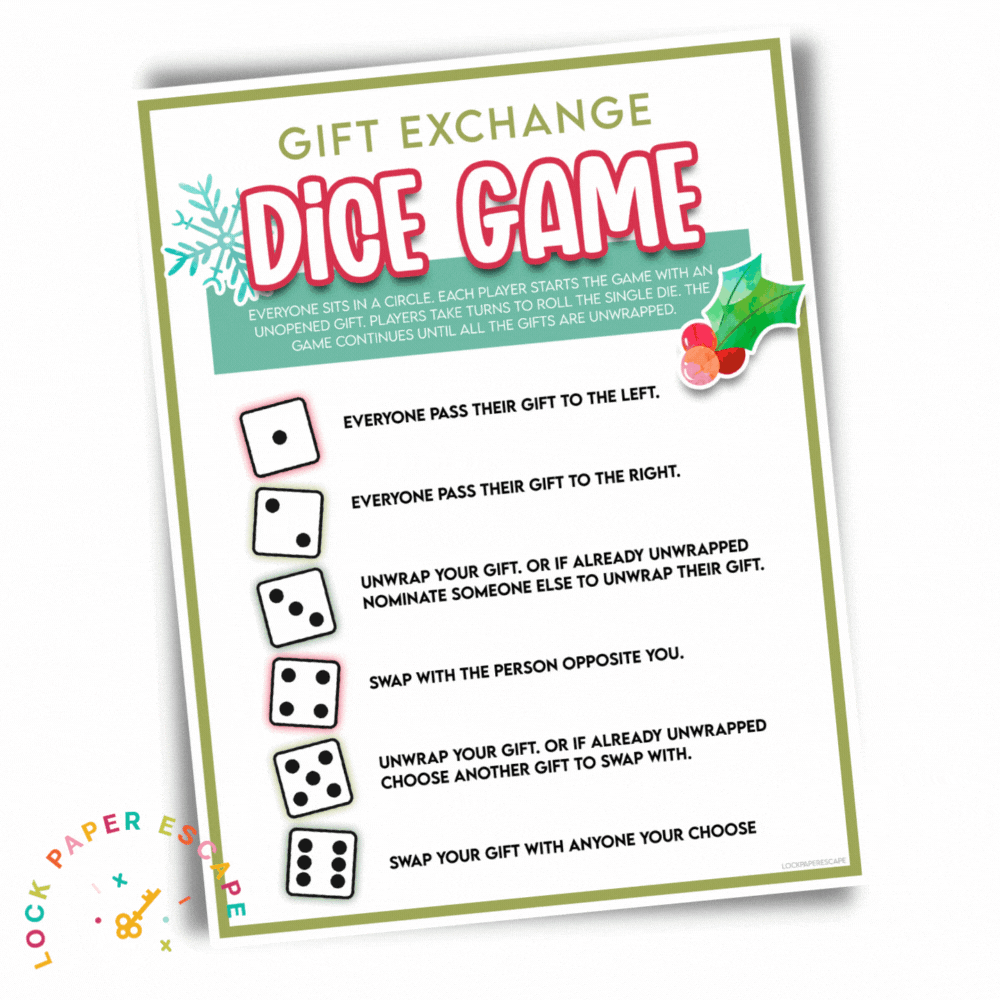 Christmas Gift Exchange Dice Game | Icing US