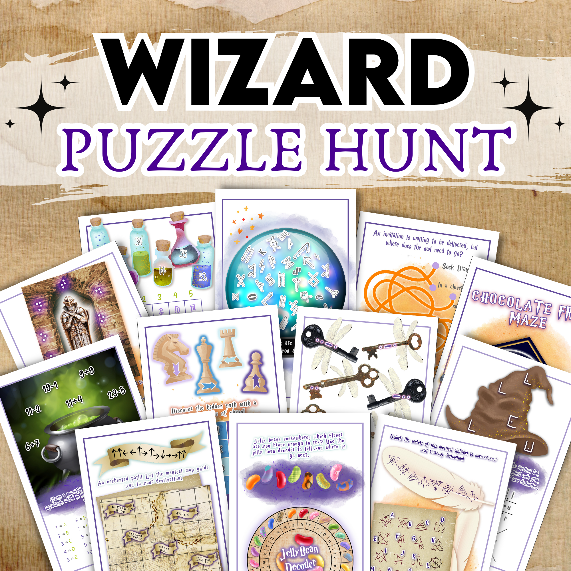 Harry Potter inspired Wizard puzzle hunt.