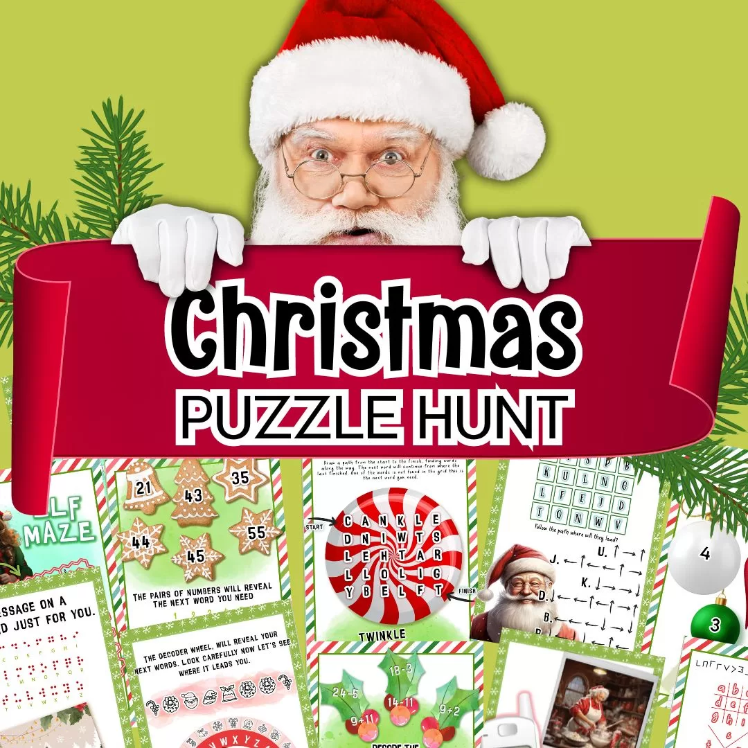 Christmas Puzzle Treasure Hunt - Lock Paper Escape