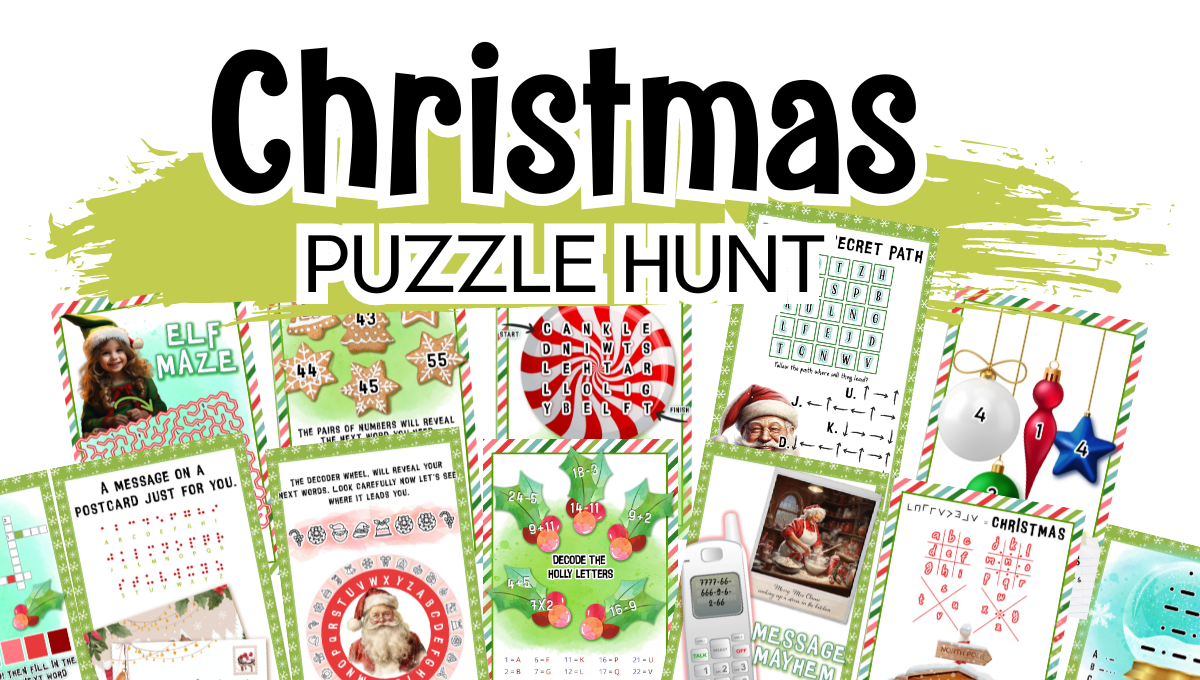 Christmas Puzzle Treasure Hunt - Lock Paper Escape