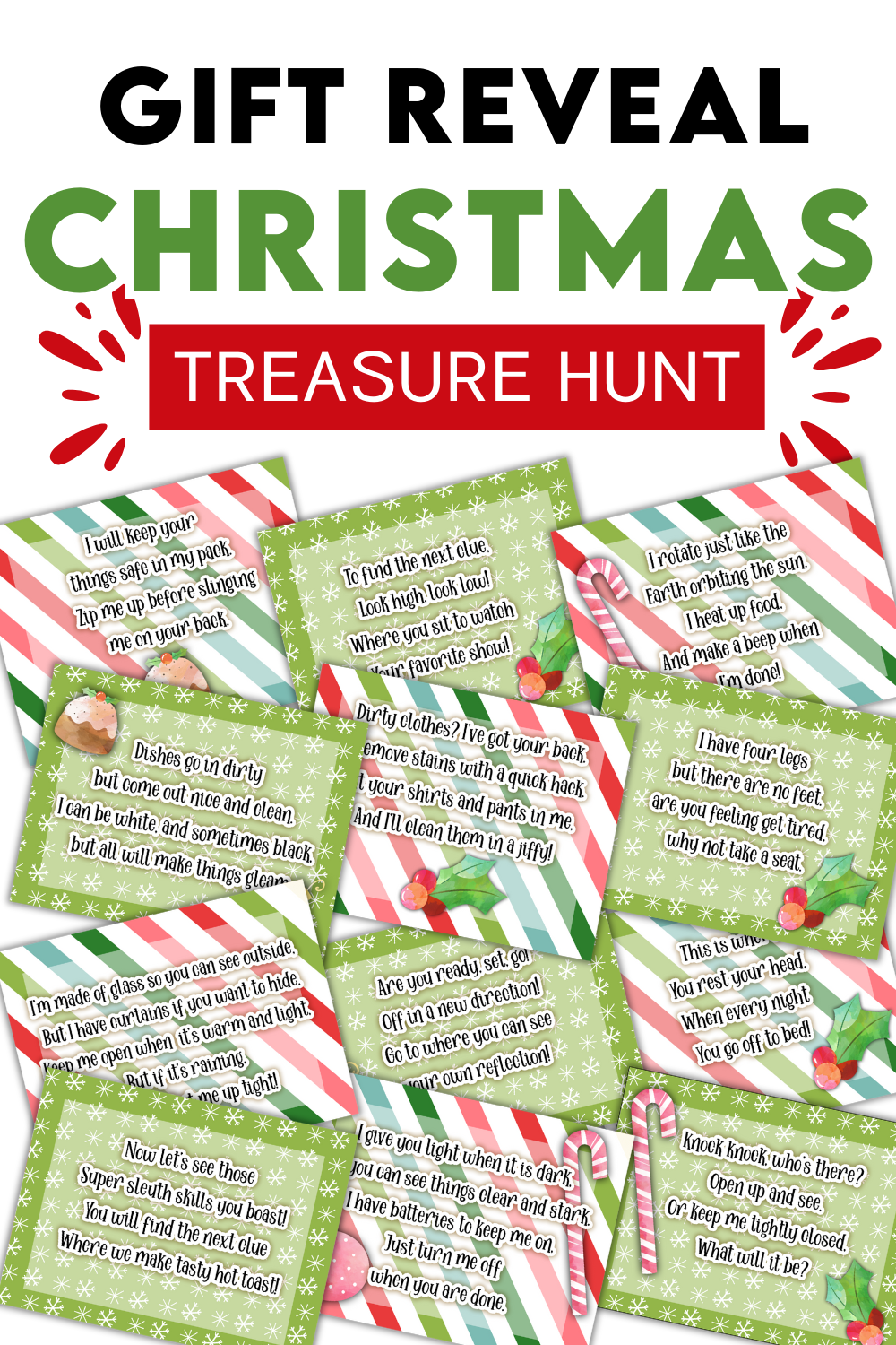 Gift Reveal Christmas Treasure Hunt - Lock Paper Escape
