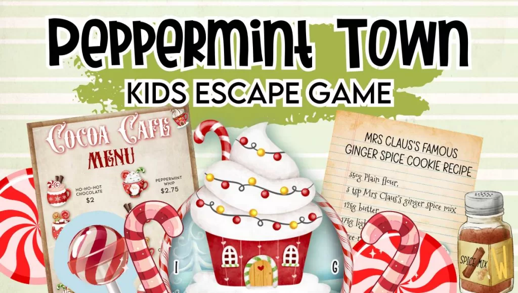 peppermint town kids escape room promo image
