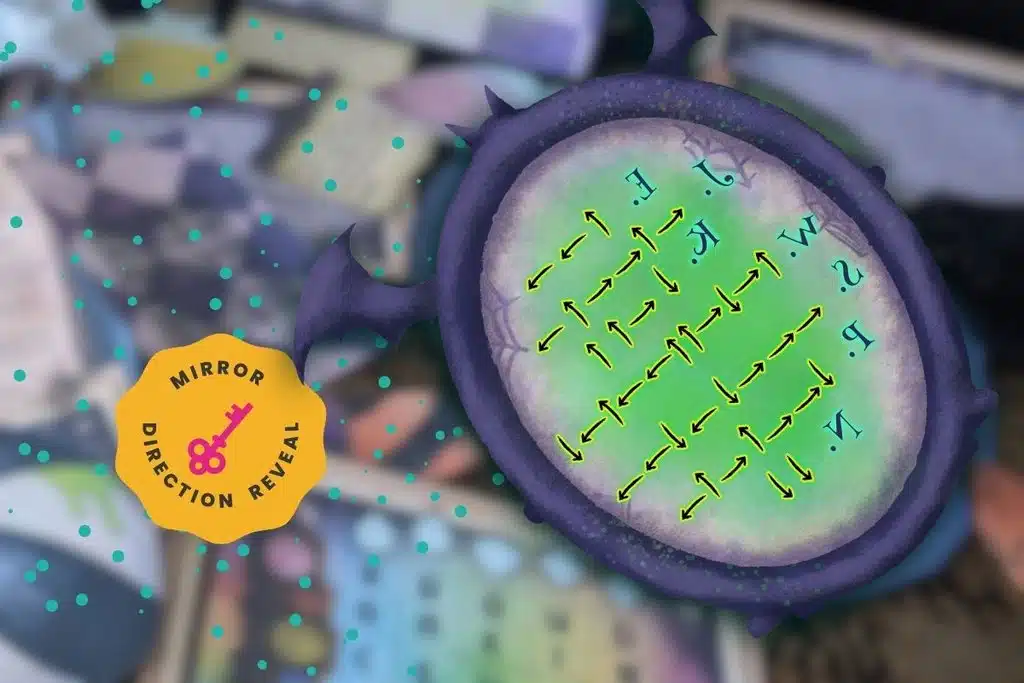 Escape room clue directions to use alongside a mirror.