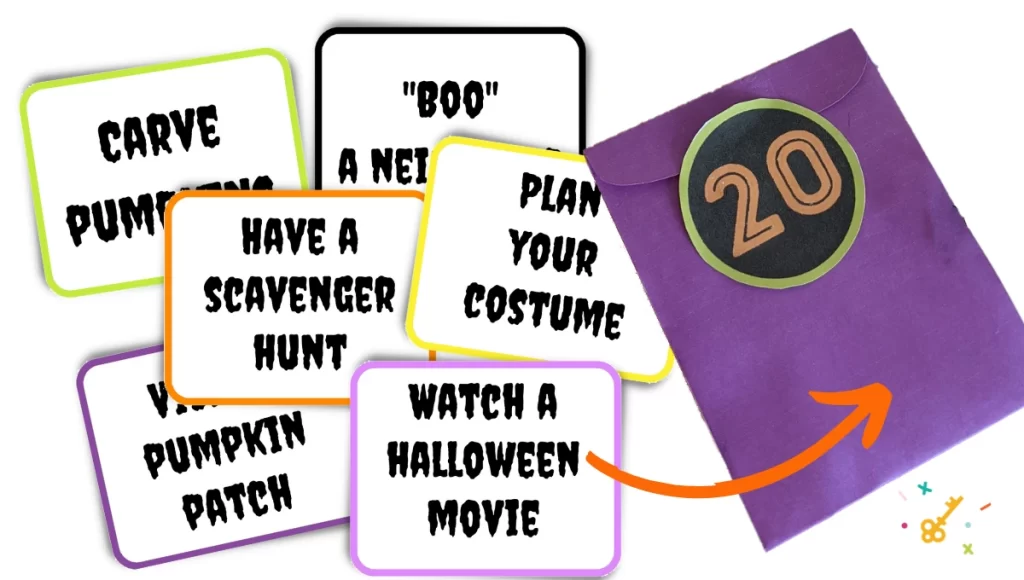 Halloween activity cards.