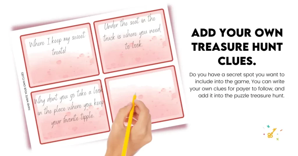 Valentine’s Day Puzzle Treasure Hunt Blank Clue Cards