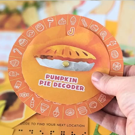 Thanksgiving pumpkin pie puzzle wheel