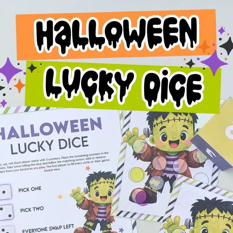 Halloween Dice Game for Kids: Lucky Dice Printable